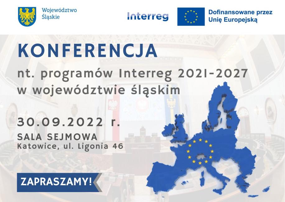 Plakat promujący Konferencję nt. programów Interreg 